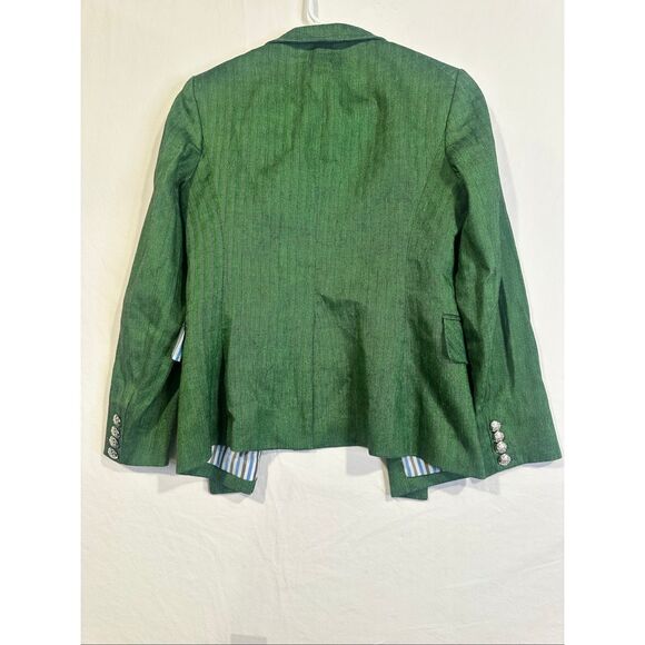 Veronica Beard Farley Dickey Green Linen Blend Jacket, Size 2 (XS) - Picture 9 of 12